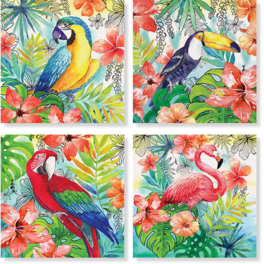 Carson Home Accents Tree Animal Square House Coaster Set Fitzula's