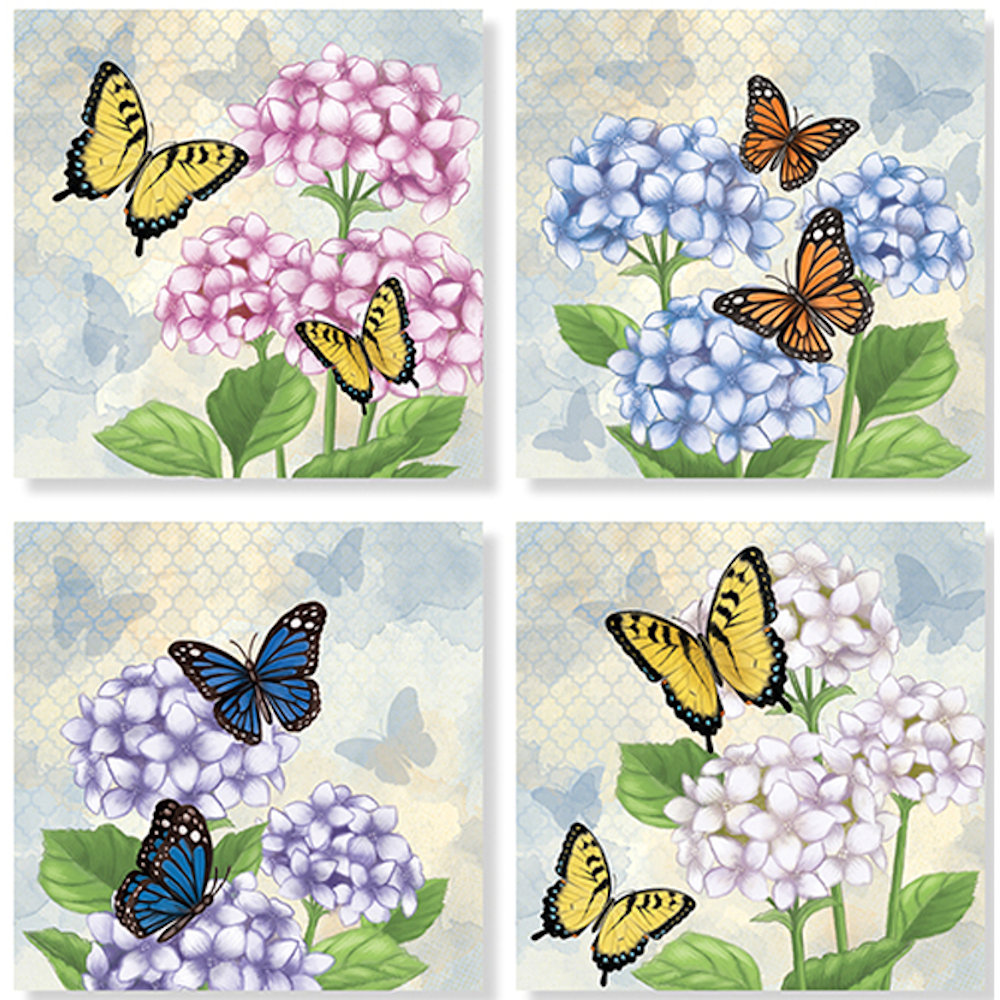 Fitzula's Gift Shop Carson Home Accents Hydrangea And Butterfly Square