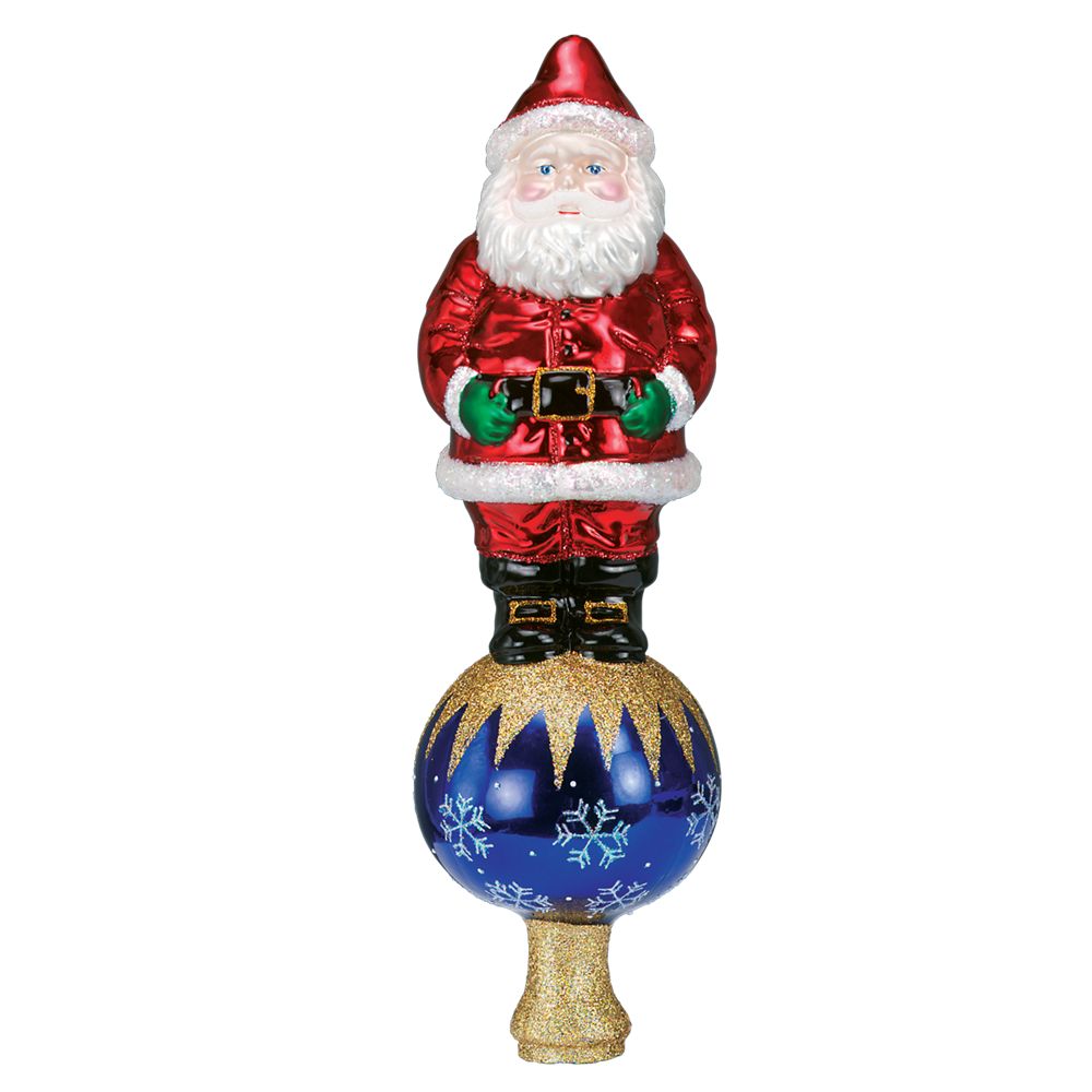 Santa Christmas Tree Topper Fitzula's Gift Shop Old World Christmas Santa Glass Tree Topper