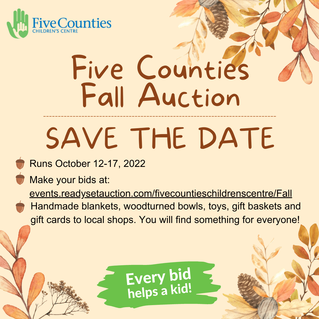 Fall Online Auction Every Bid Helps a Kid Five Counties Children's