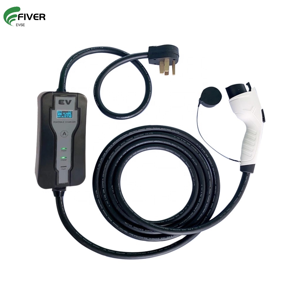 Portable Level 2 Type 1 32A Current Adjustable EVSE Nema 1450 or Blue