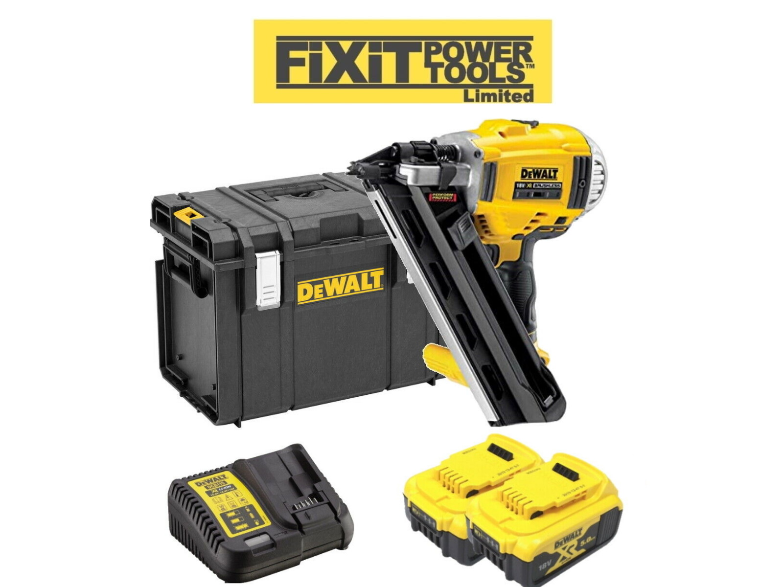 DeWALT DCN692P2DS XR Brushless First Fix Nailer Nail Gun & 2x 5Ah