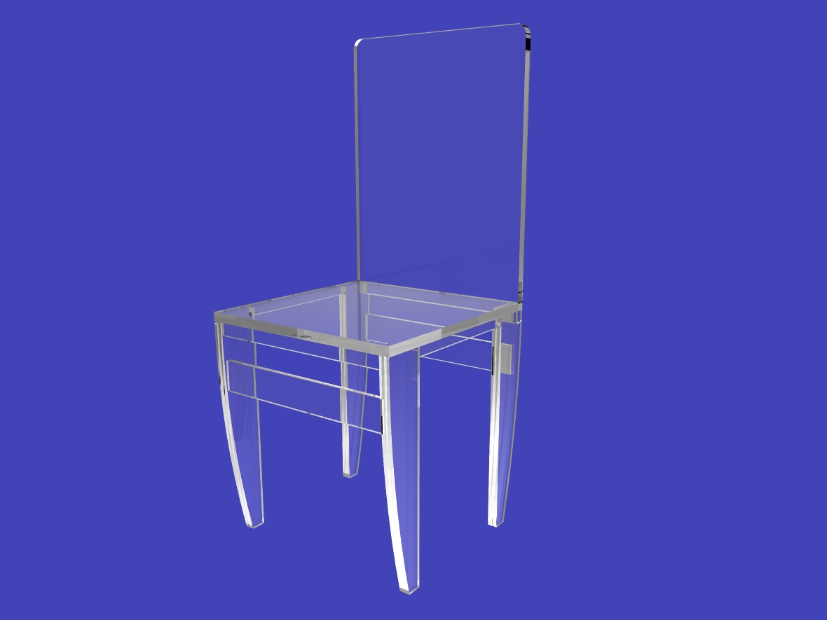 4 Assembled Clear Acrylic Ghost/Lucite/Plexiglass/Perspex Chairs 10035