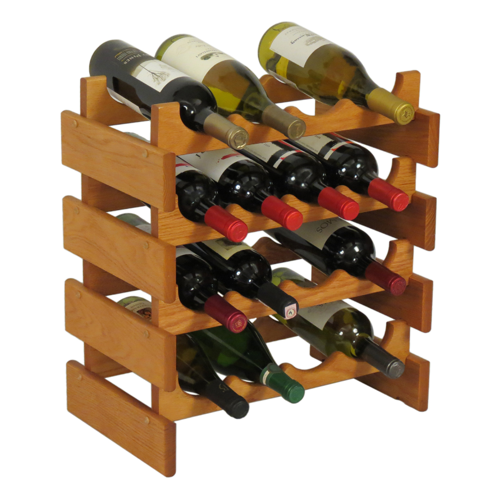 Countertop Oak Wood Wine Rack Wine Bottle Display Stand Wine Rack Wine