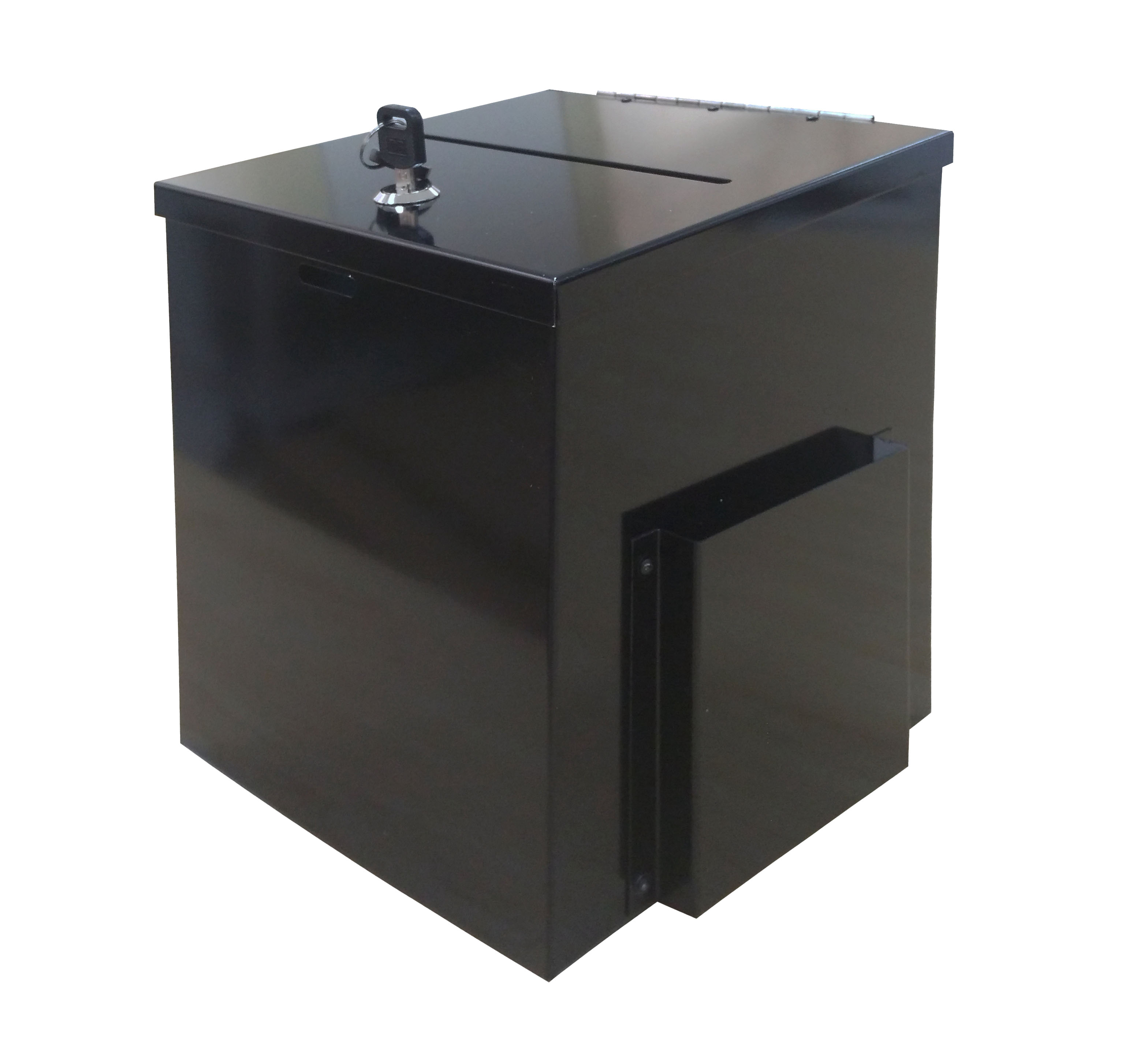 FixtureDisplays 10918BLACK Metal Donation Box Suggestion Box