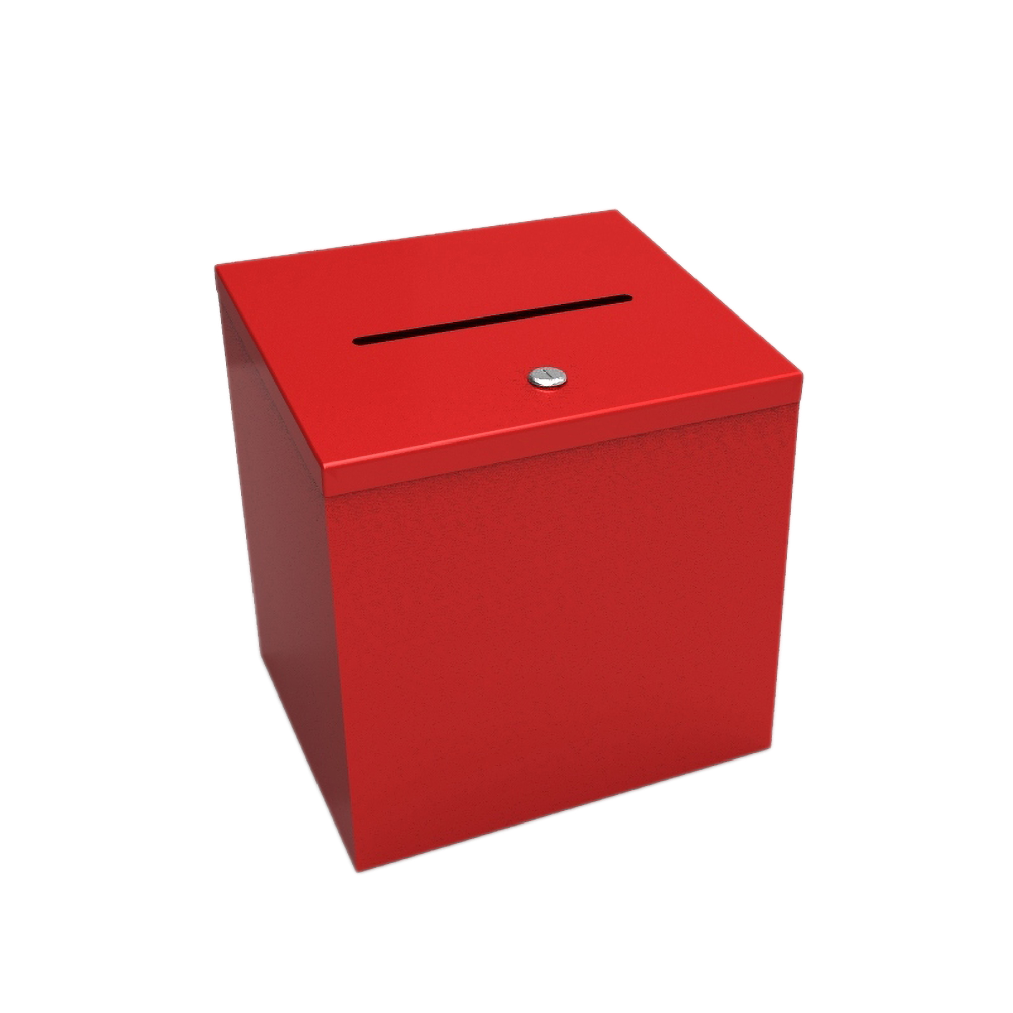 FixtureDisplays 10918RED Metal Donation Box Suggestion Box