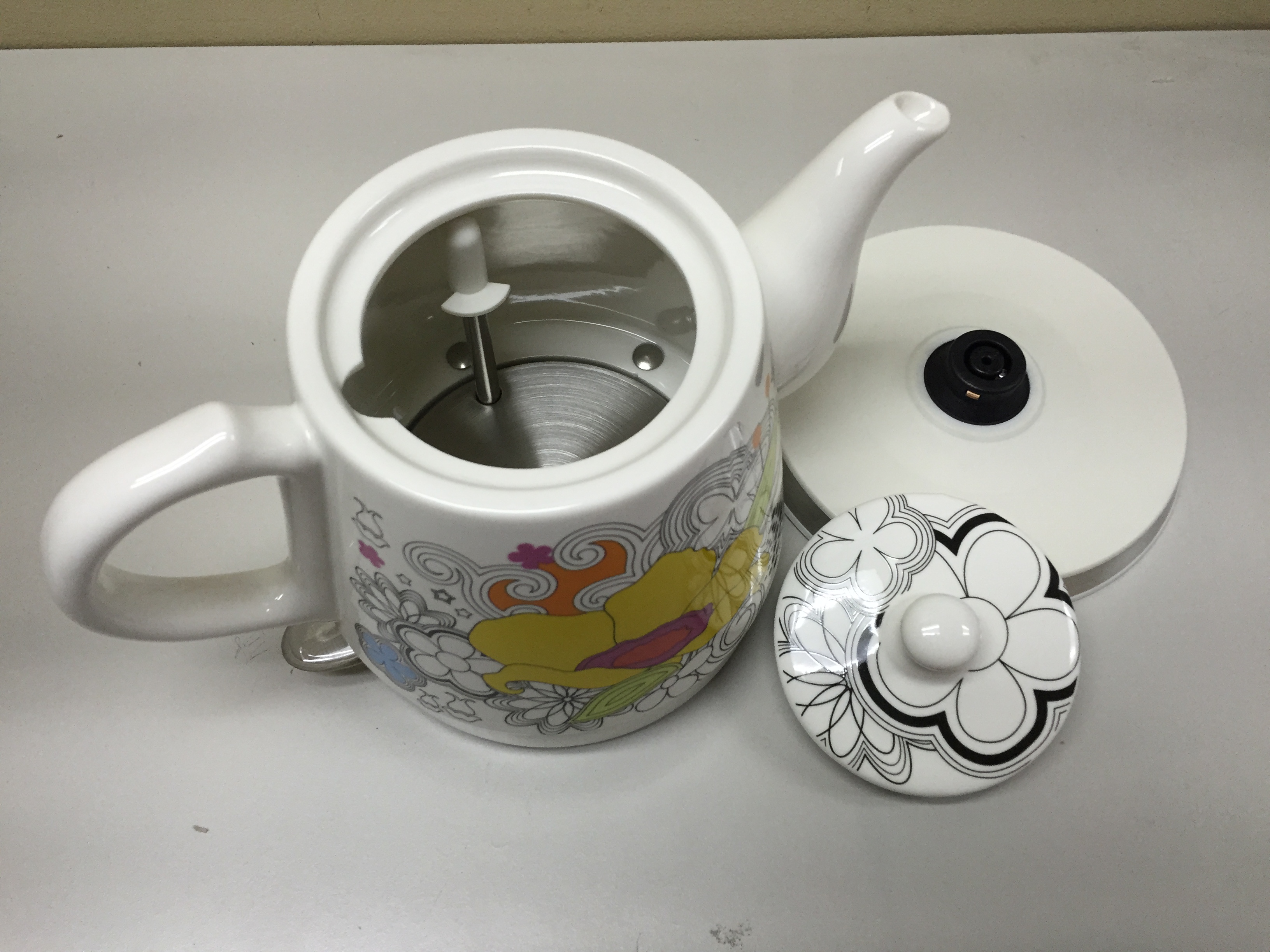 Teapot Ceramic Electric Kettle Warm Plate, Kitchen Water Boiler Gift
