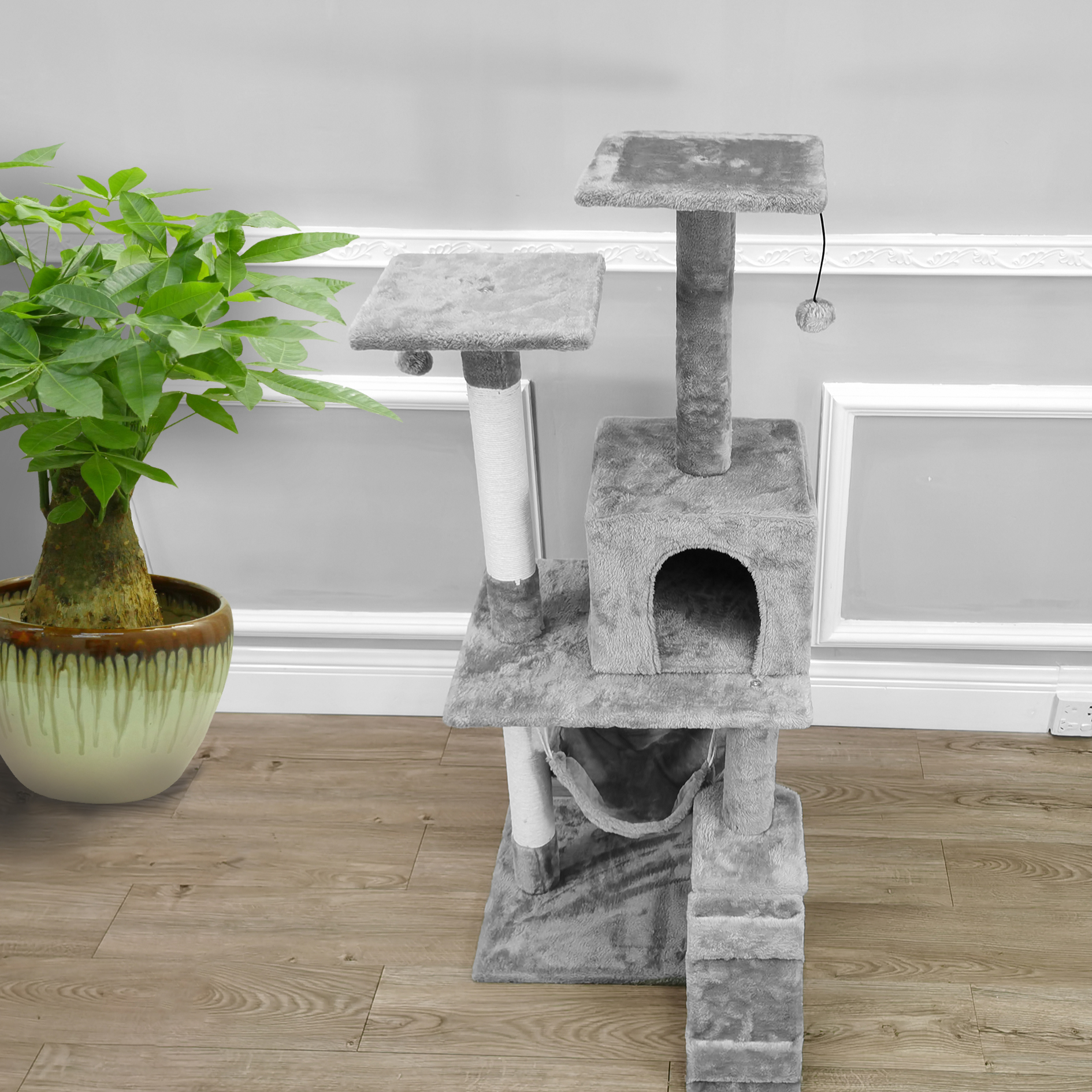 Deluxe 53" Cat Tree Tower Condo Scratcher Furniture Kitten House