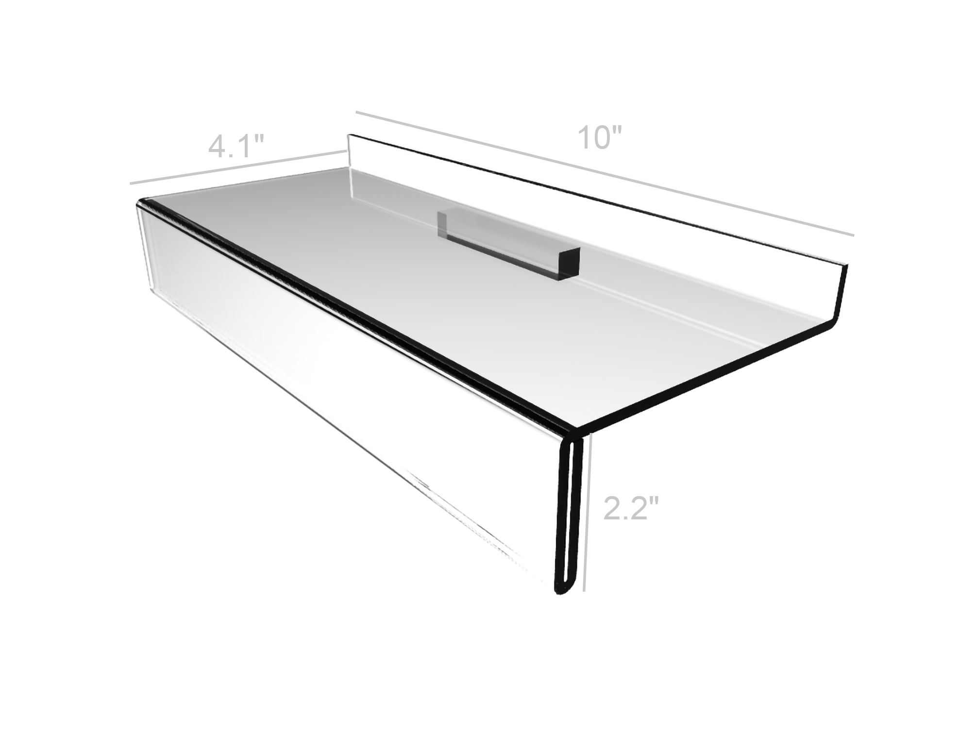 Clear Slatwall Shoe Shelf Plexiglass Lucite Shoe Display Slatwall Shelf