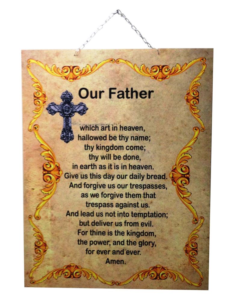 The Lord's Prayer Plaque 2 Sided Hang Wall Mount Christian Plaque