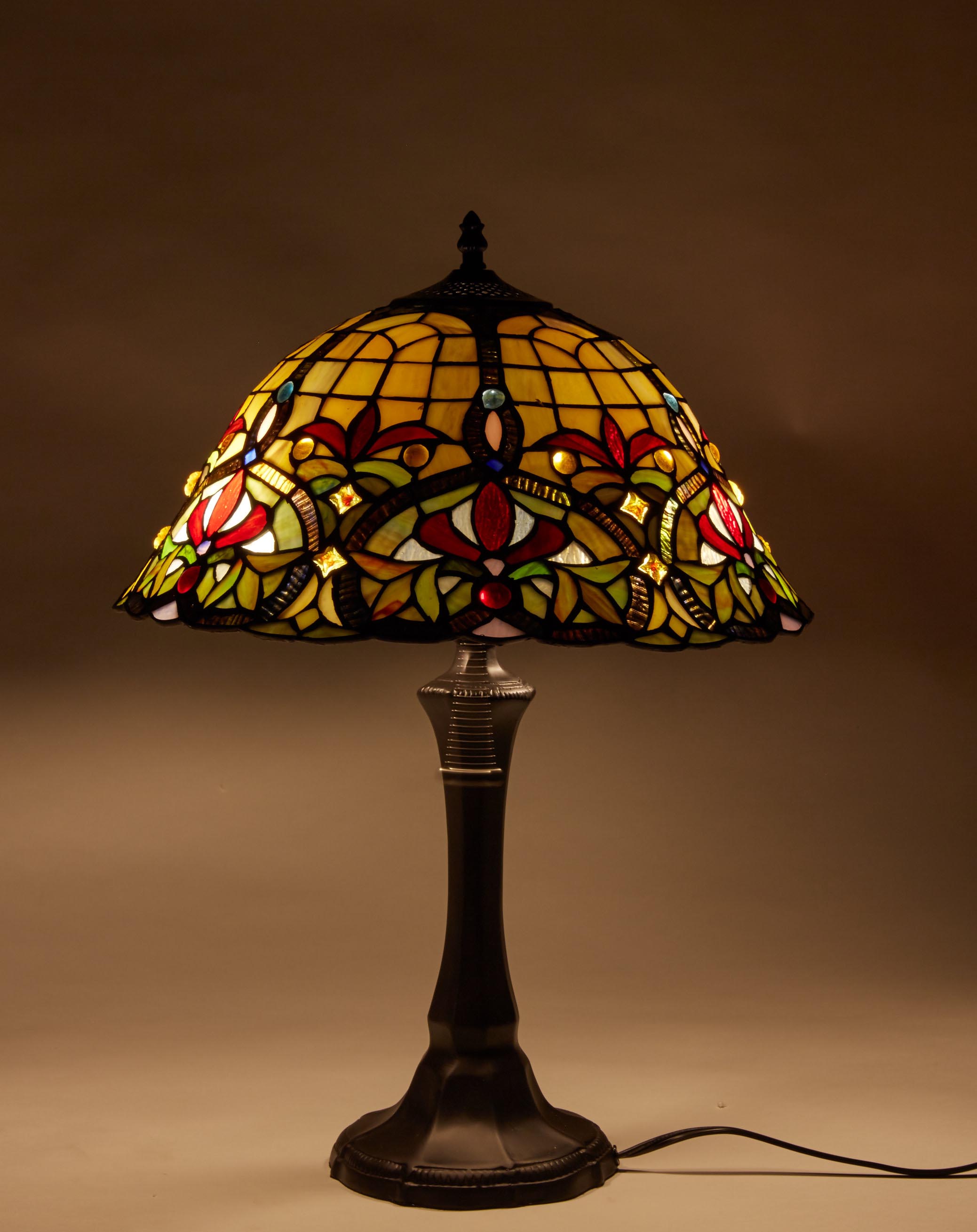 Tiffany Table Lamp Stained Glass Nightstand Light Tiffany Shade Library Light eBay