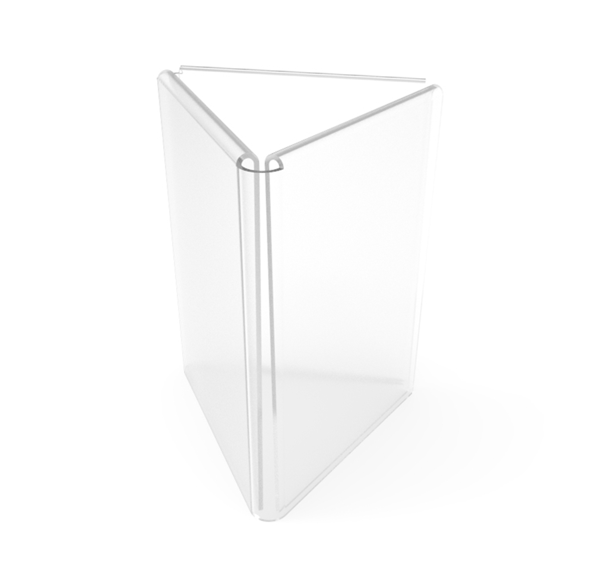 4 x 6 Acrylic Sign Holder for Tabletops, 3sided Fixture with Open