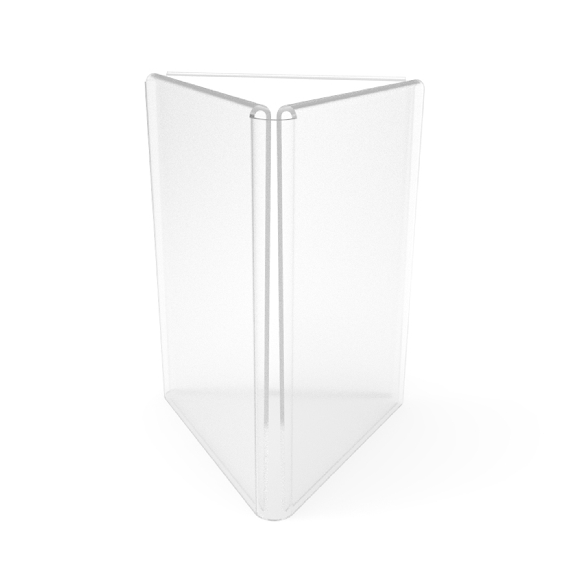 4 x 6 Acrylic Sign Holder for Tabletops, 3sided Fixture with Open