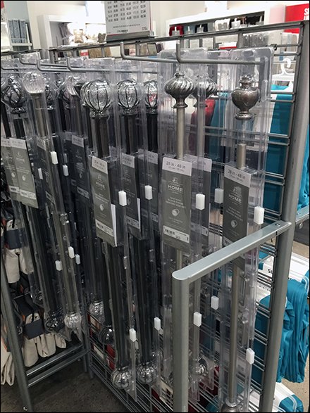 Drapery and Tension Rod Slatwire Display – Fixtures Close Up