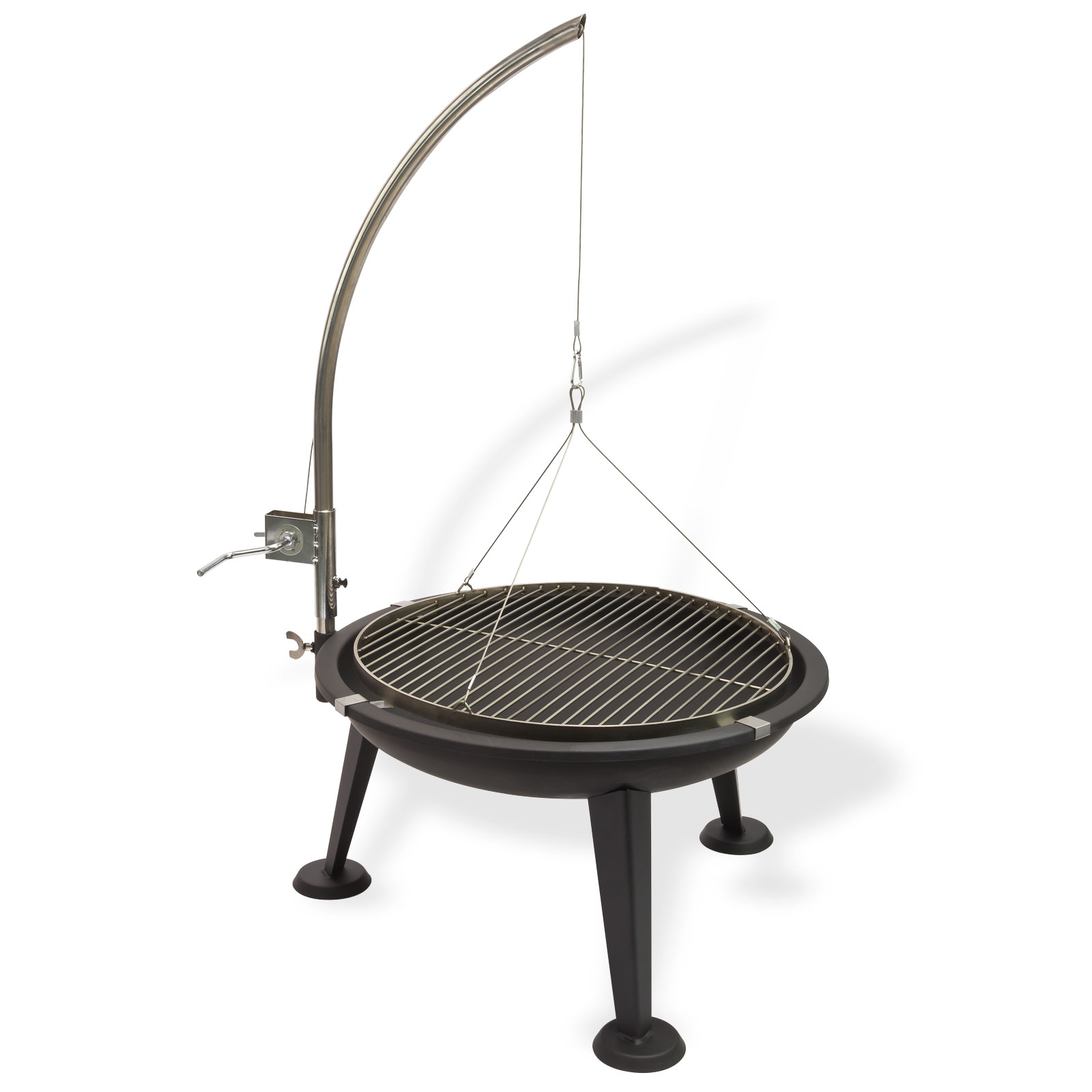 125340 Edelstahl Schwenkgrill Gartengrill Grill Feuerschale Kohlegrill