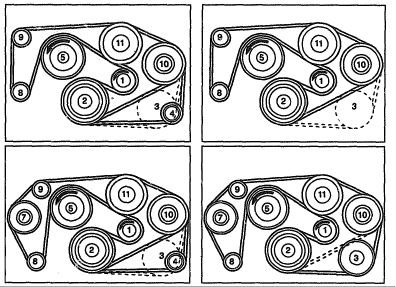 Serpentine belt diagram for 1988 mercedes-benz 300ce - 1993 Mercedes