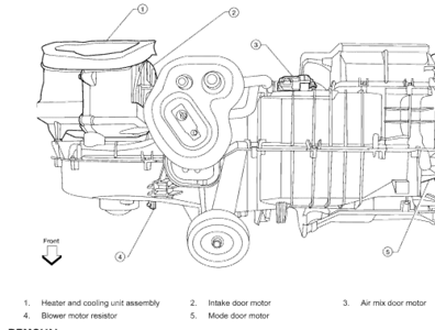 2005 nissan blend door actuator stays on the hot side - 1998 Nissan
