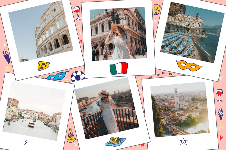Italy Postcard personalised with your own photos Fizzer