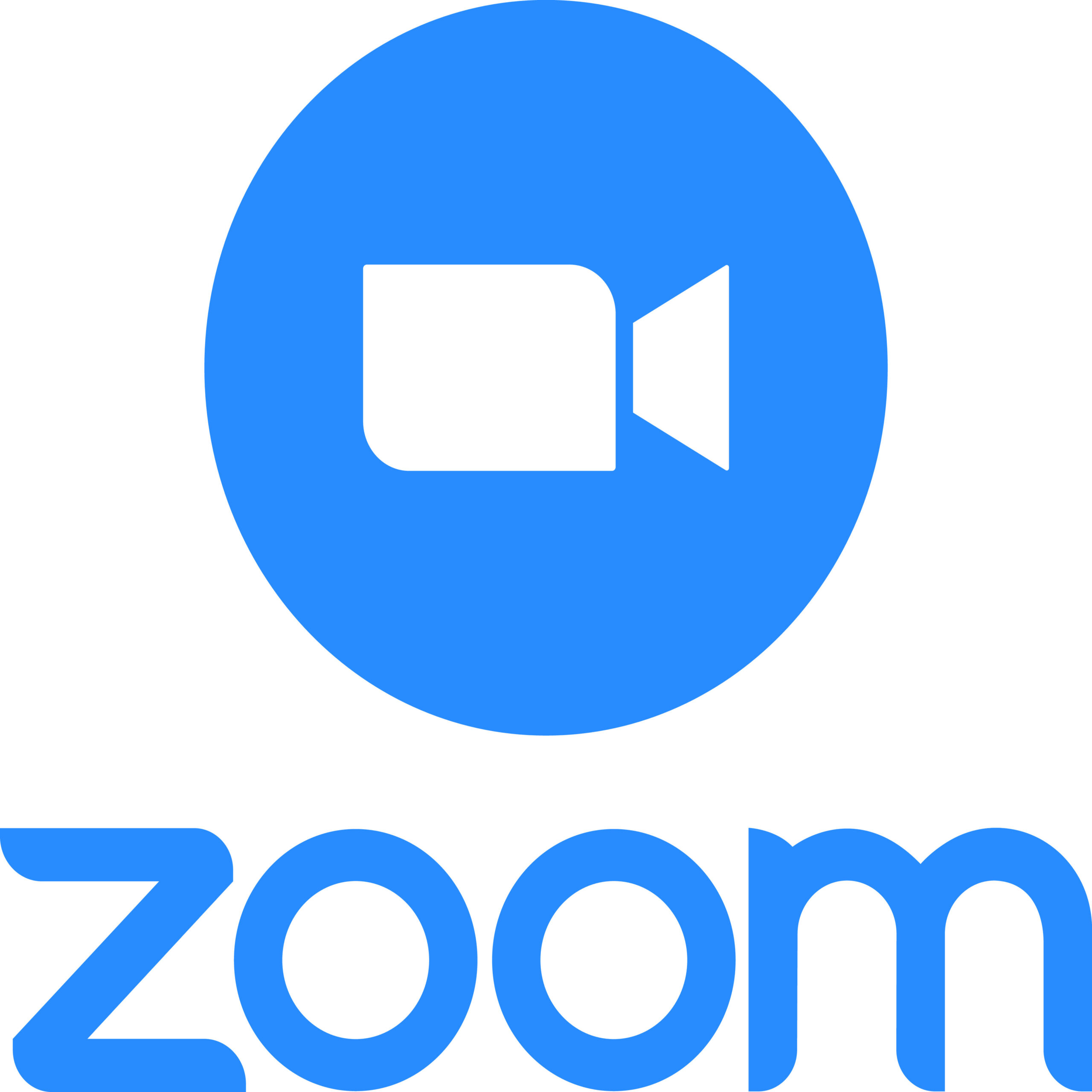 Zoom Video Communications. Zoom logo. Application for video