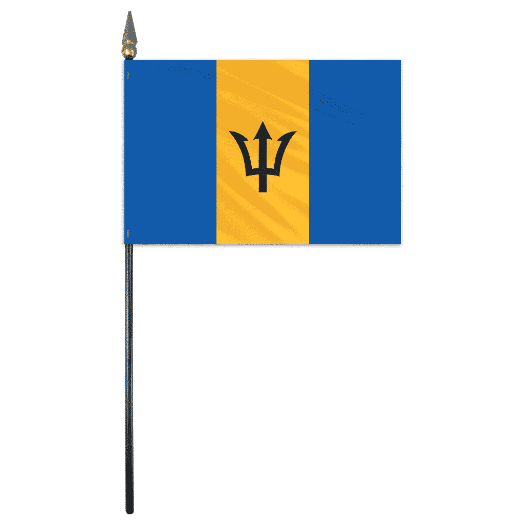 Barbados Stick Flag 8"x12"