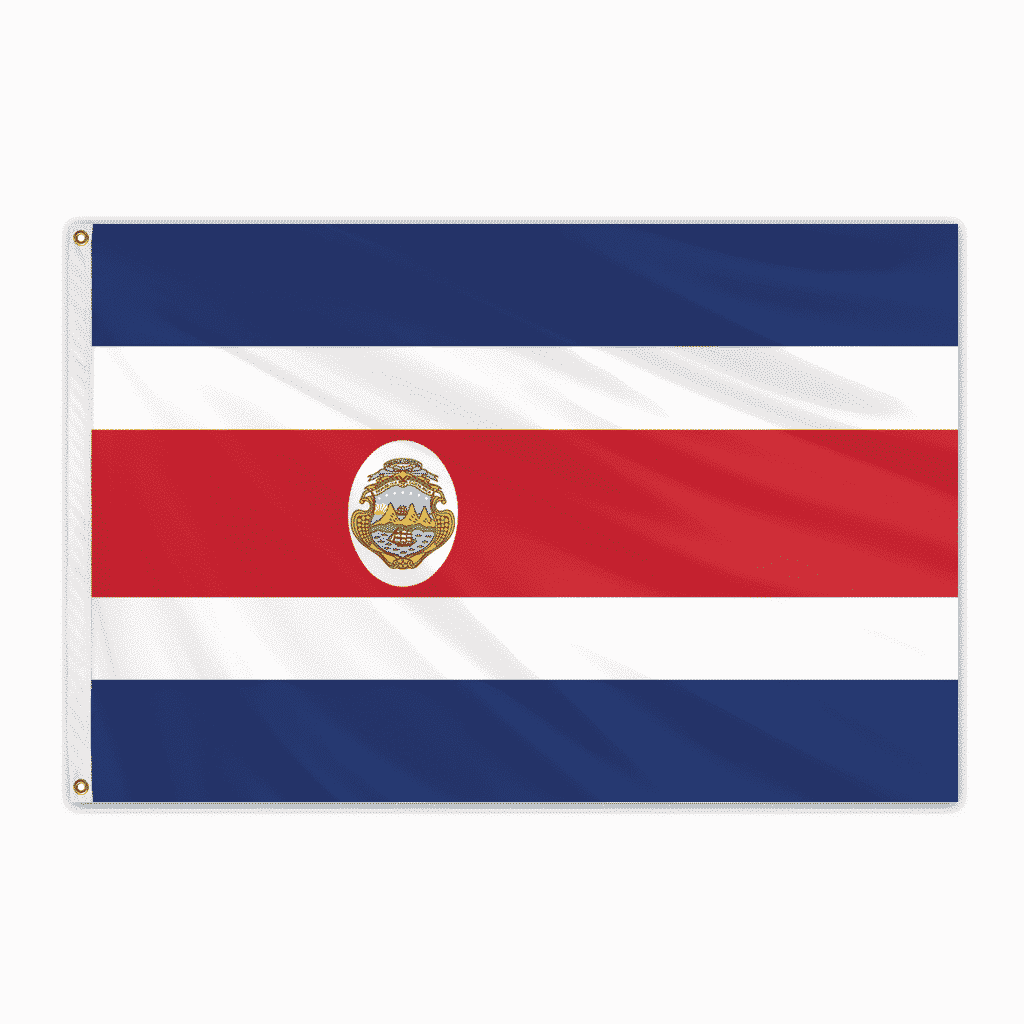 Costa Rica Outdoor Nylon Flag with Seal 3'x5'