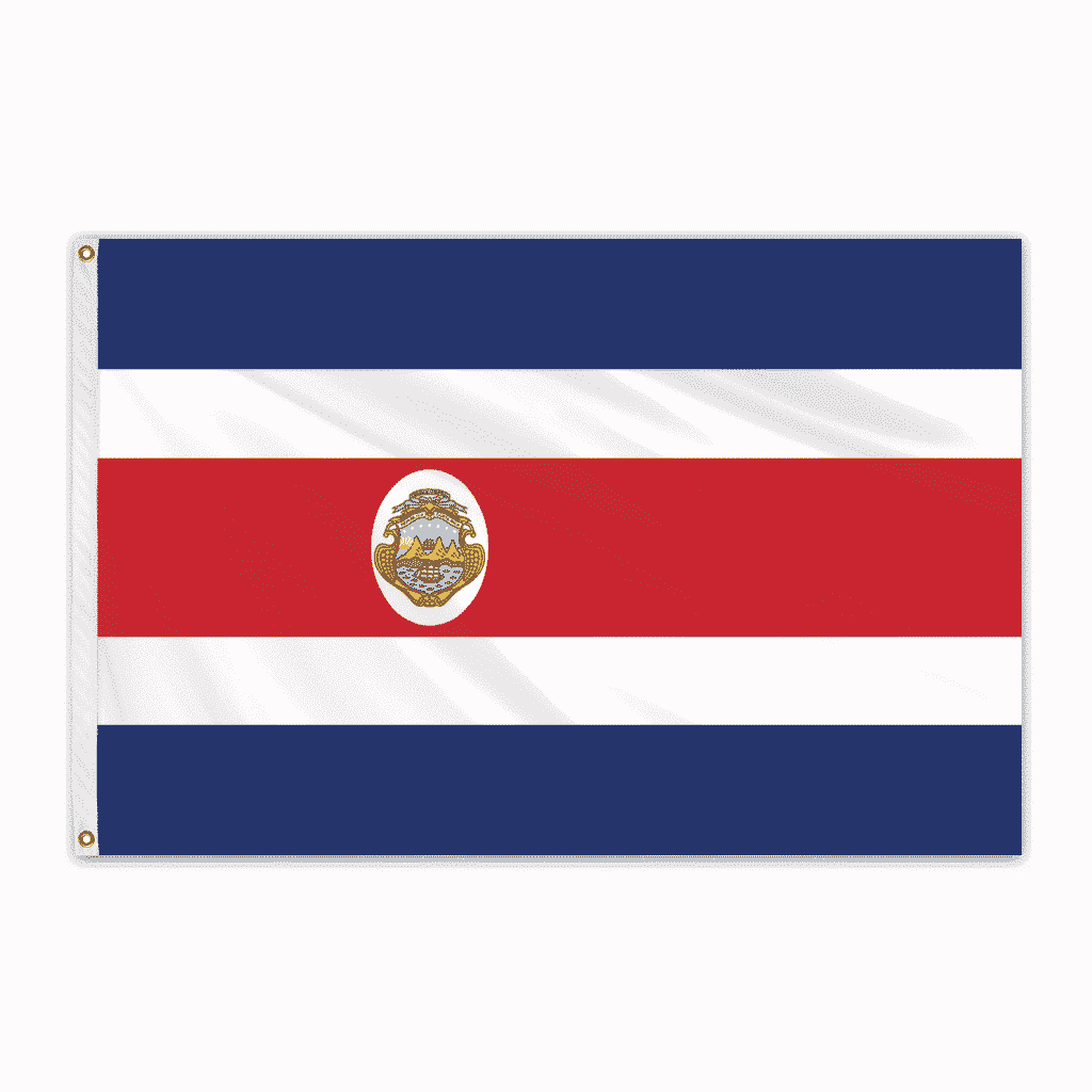 Costa Rica Outdoor Nylon Flag with Seal 4'x6'