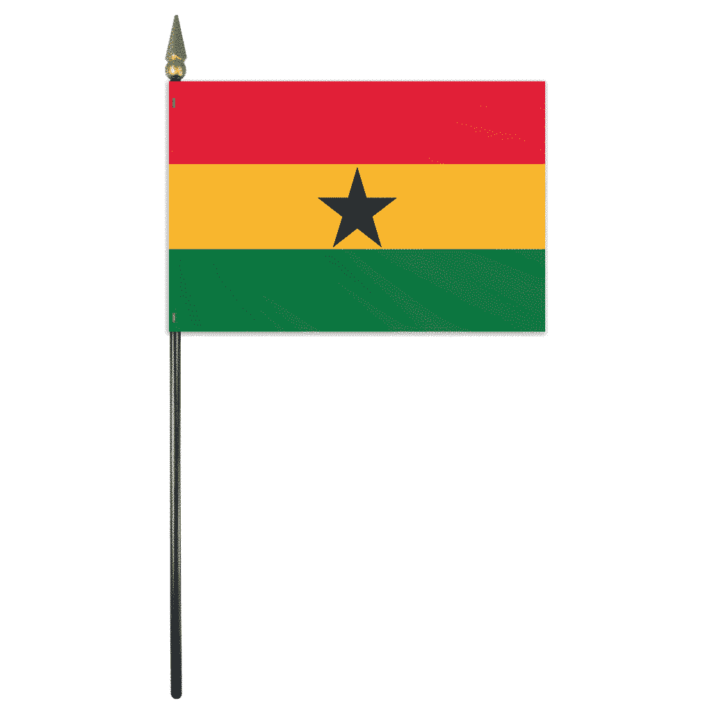 Ghana Stick Flag 4"x6"