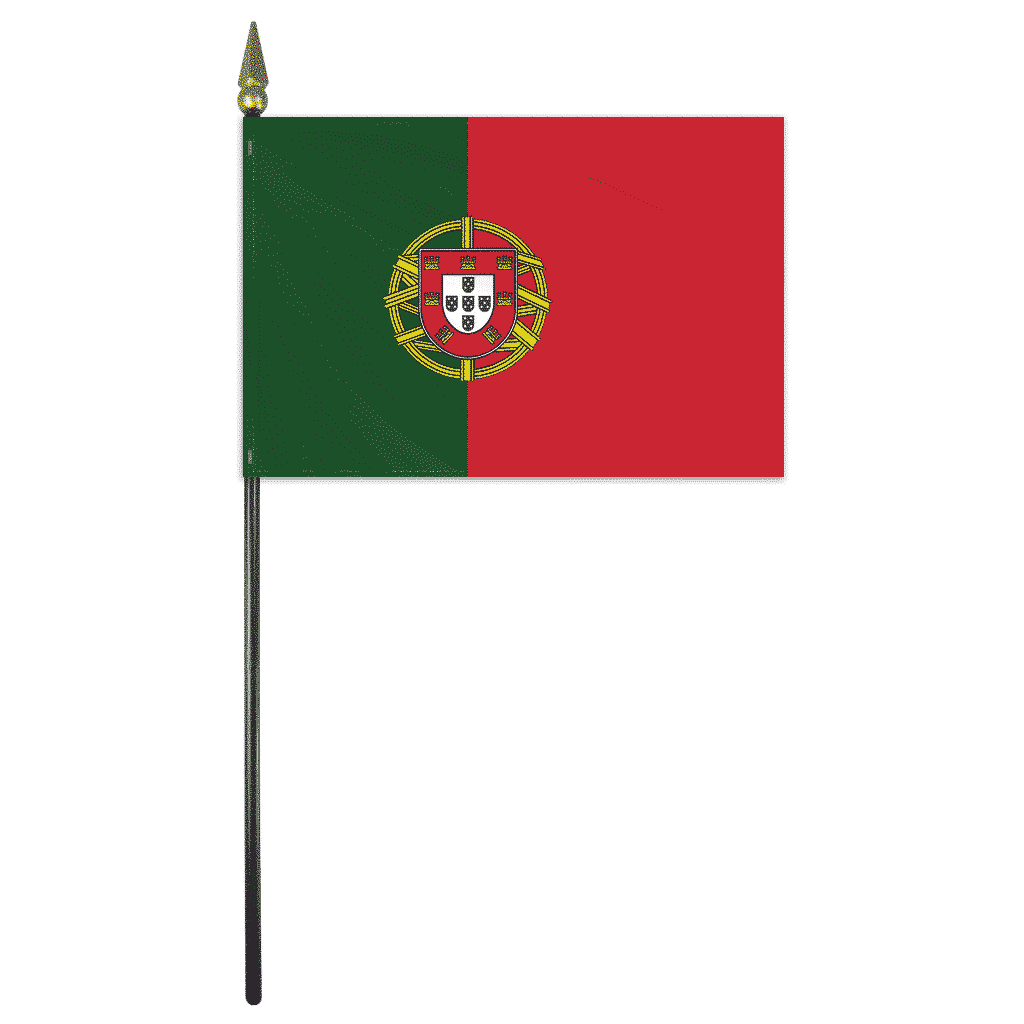 Portugal Stick Flag 4"x6"