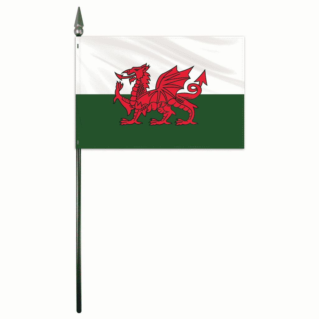 Wales Stick Flag 4"x6"