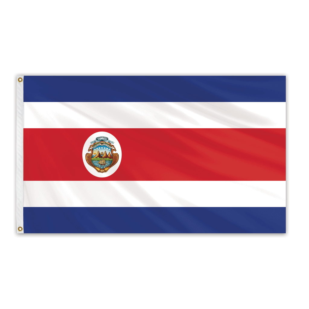 Costa Rica Outdoor Fly Bright Flag w/Seal 3'x5'