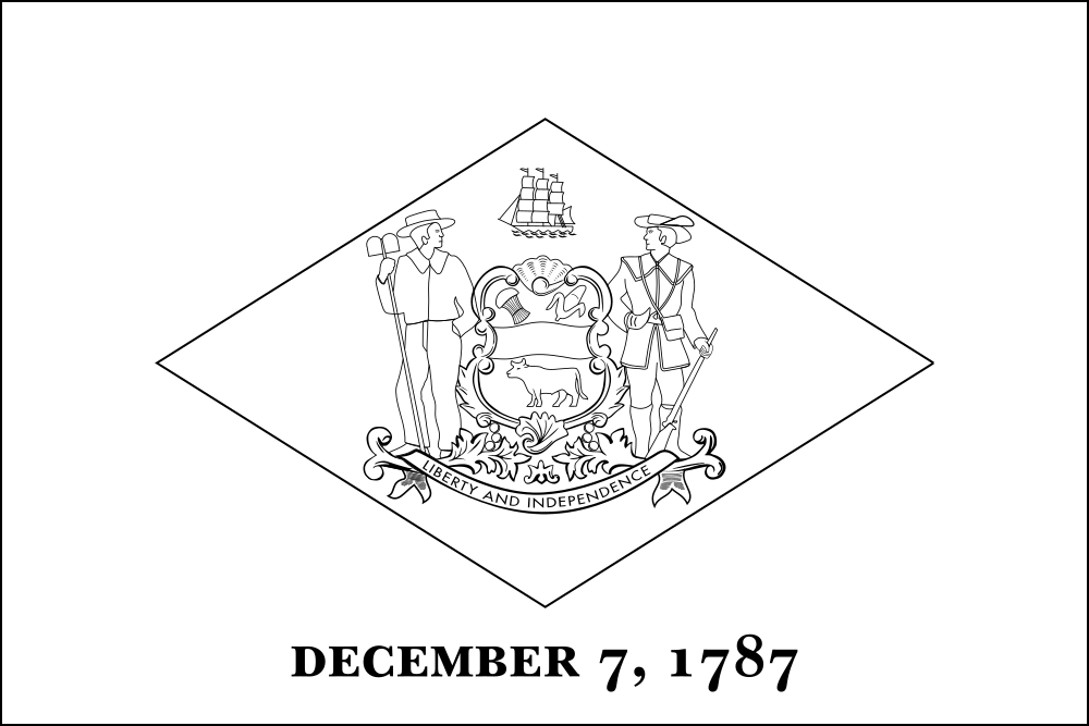 Delaware Flag Coloring Page Coloring Pages