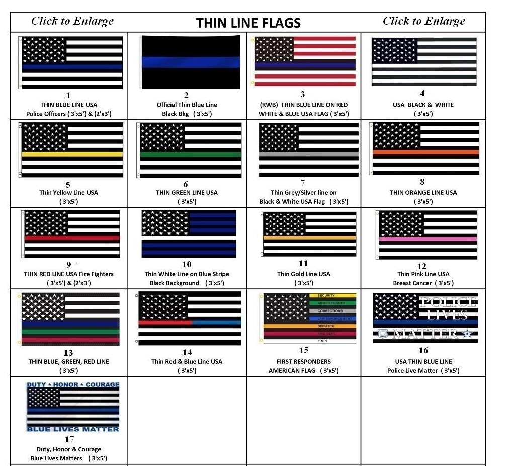 Thin Line Flags; Blue American Flags, and more SWI