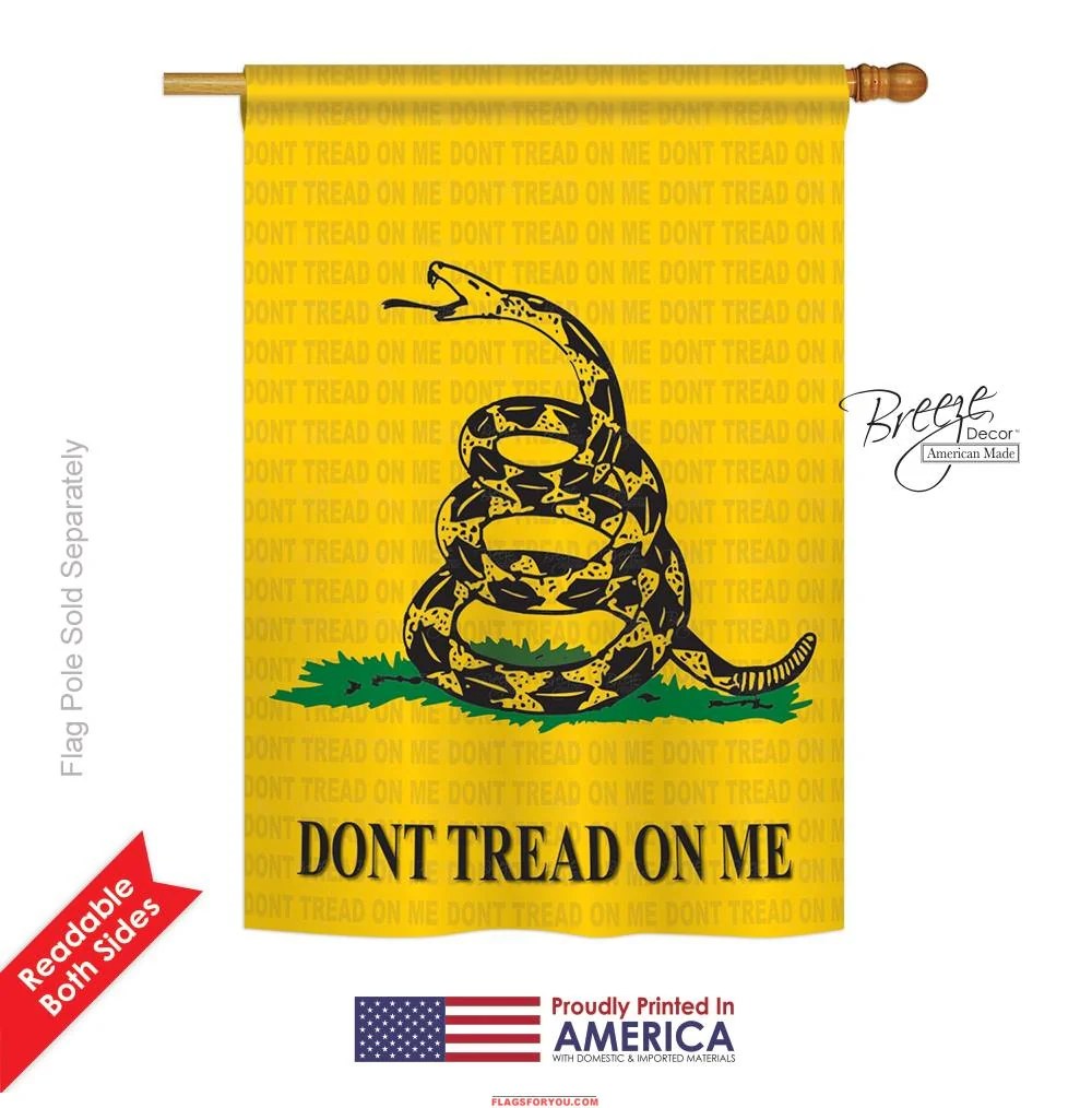 28"x40" Gadsden Don't Tread On Me Historical House Flag Flags A' Flying