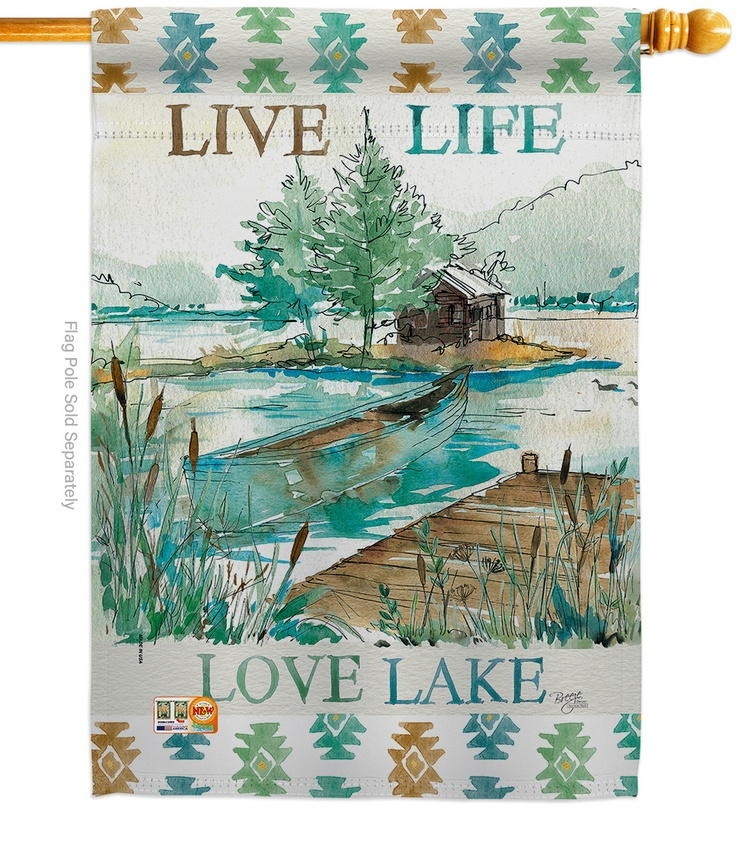 Live Life Lake House Flag & more garden flags at