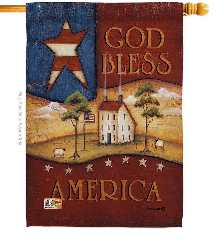 God Bless America Decorative House Flag & more garden flags at