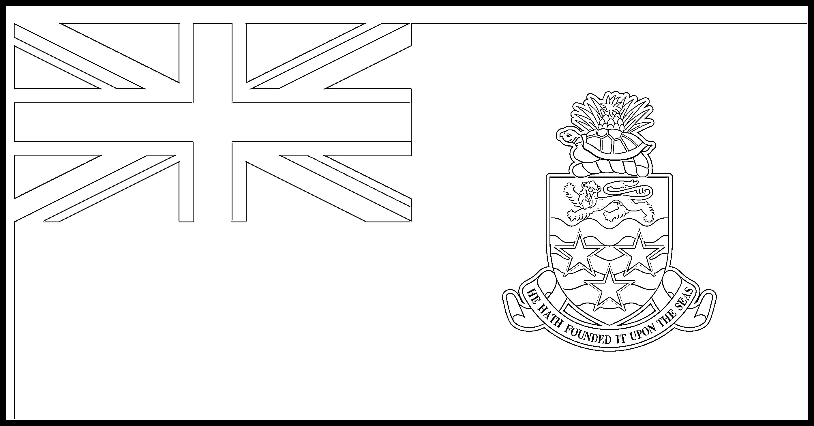 Cayman Islands Flag Colouring Page Flags 