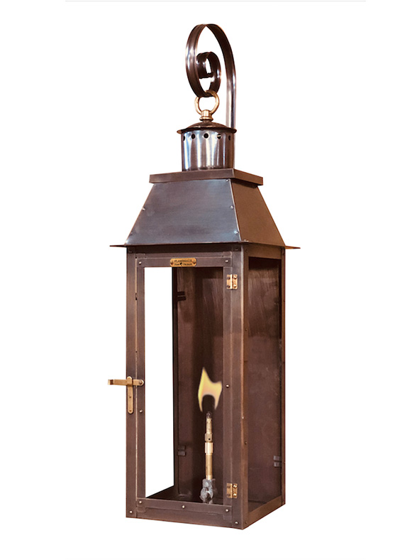 Copper Gas & Electric Lanterns Flambeaux Lighting New Orleans