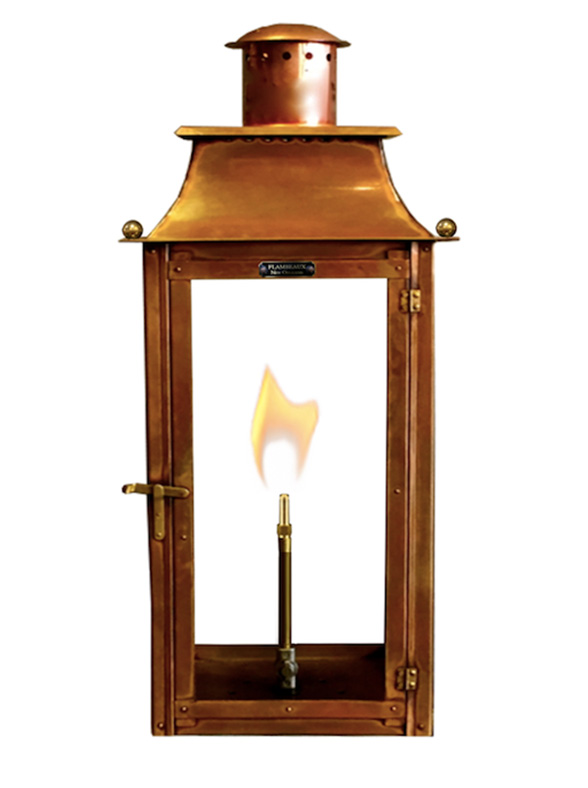 Copper Gas & Electric Lanterns Flambeaux Lighting New Orleans