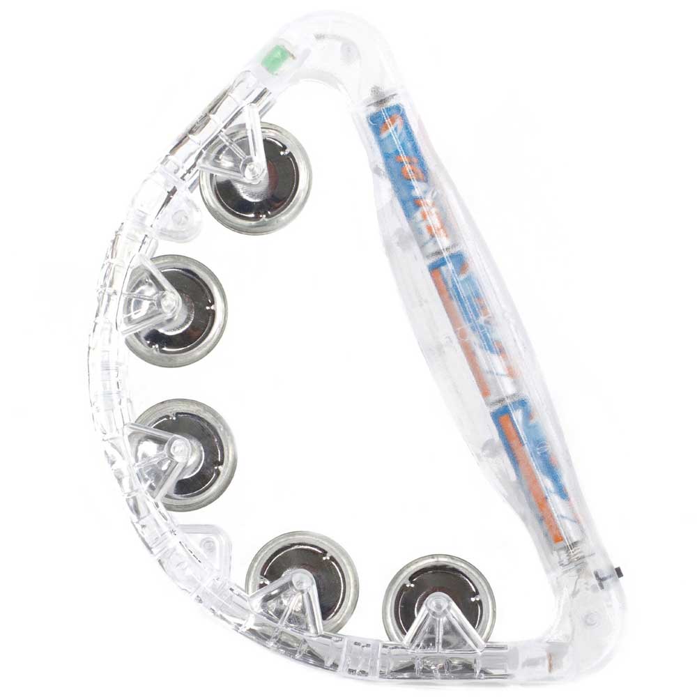 Flashing LED Tambourine, Clear, Multicolor lights 36 unit bulk