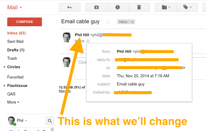 How to change the From name in Gmail Flashissue