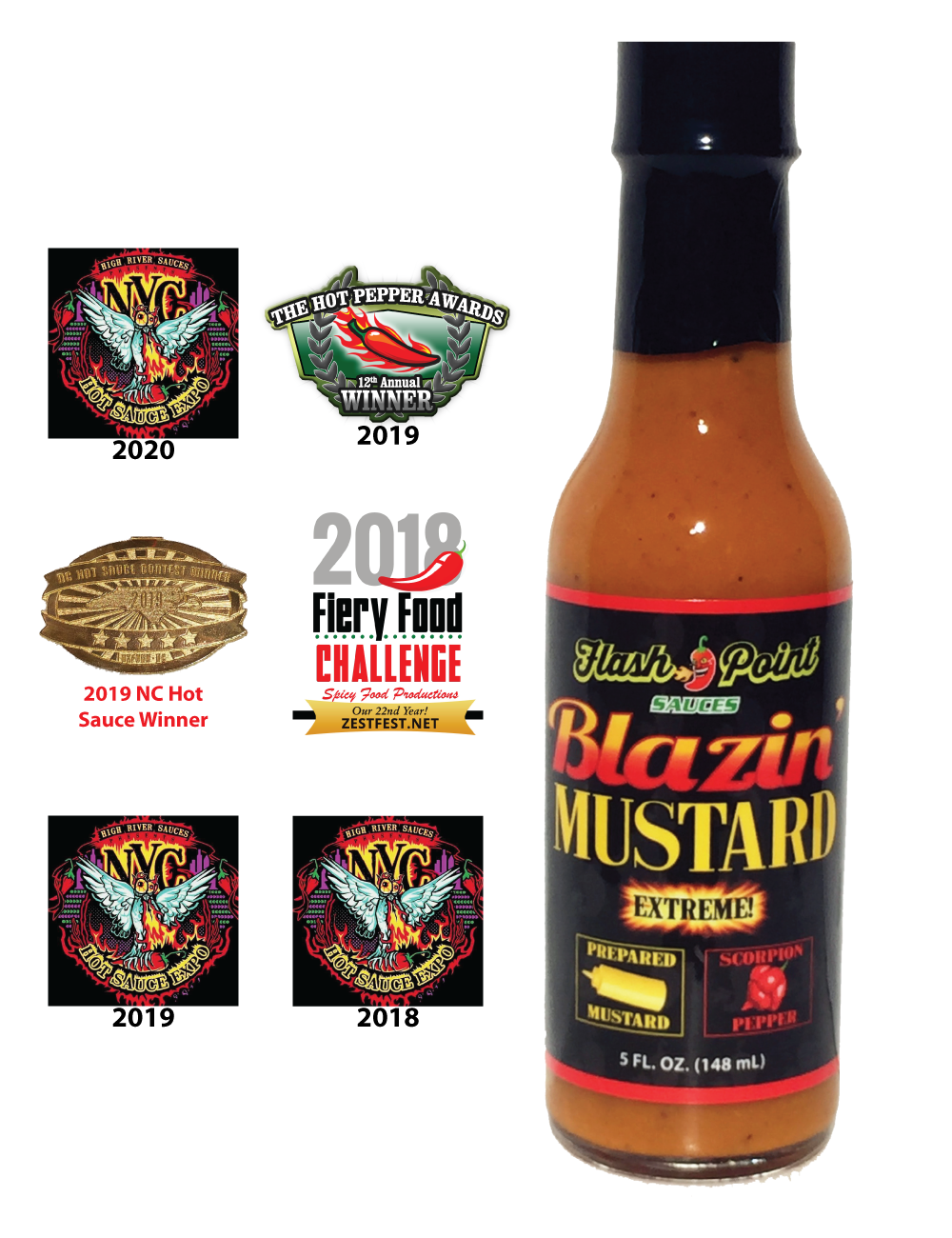 Blazin’ Mustard Hot Sauce Flash Point Sauces LLC