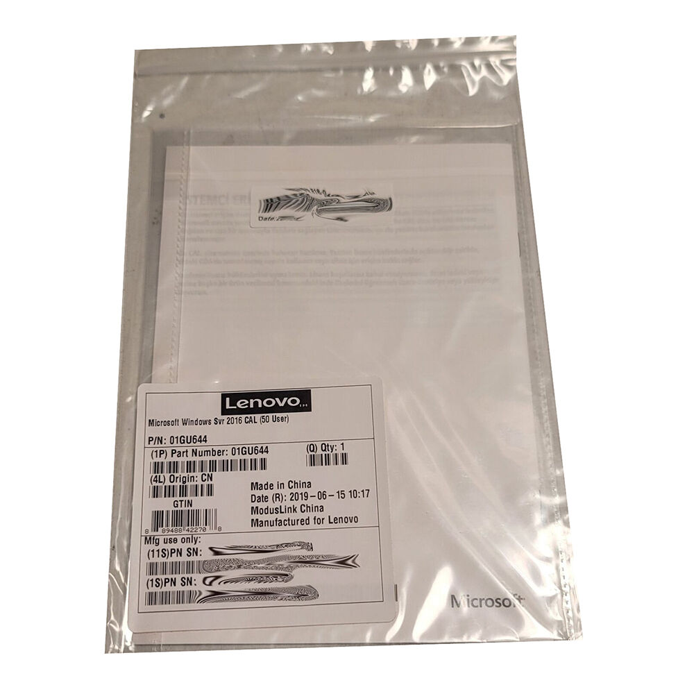 Lenovo Microsoft Windows Server 2016 License 50 User CAL OEM