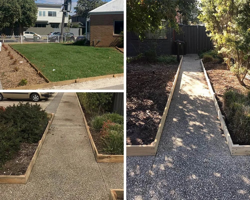 Timber Garden Edging in Melbourne Flask Gardening & Maintentance