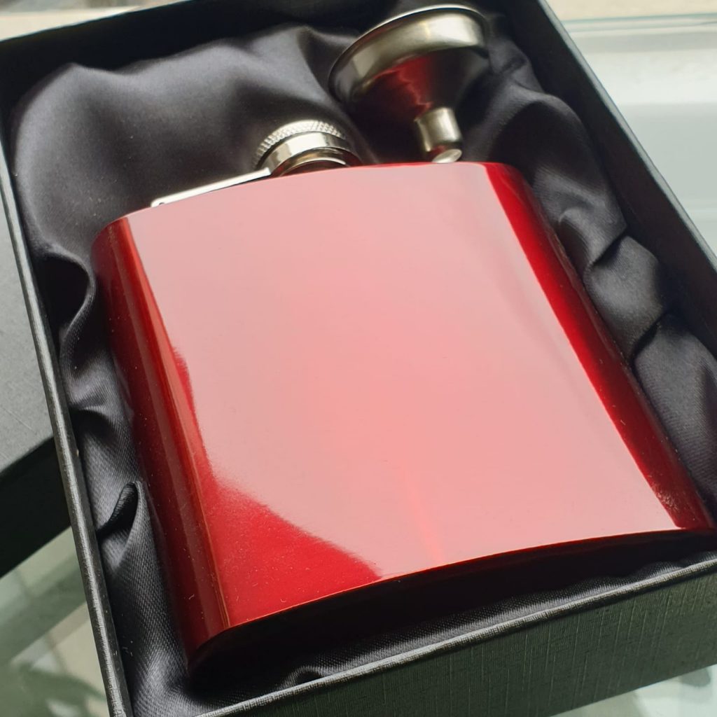 Striking Personalised Hip Flask With Presentation Box FlaskStore.ie