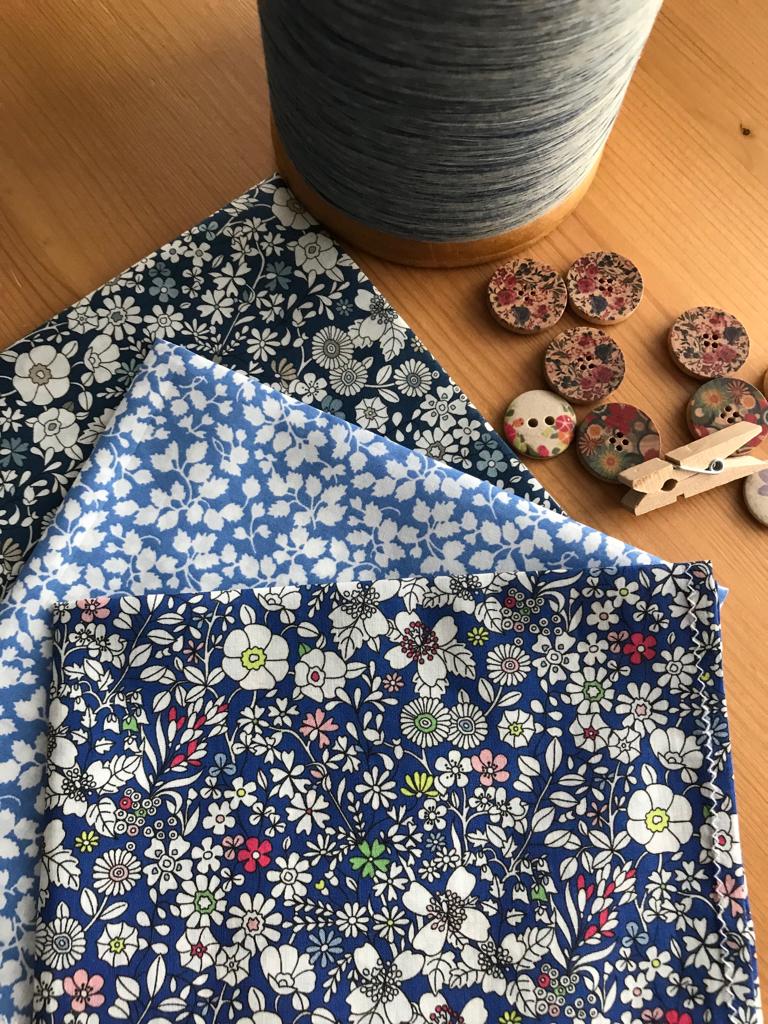 Ladies handkerchiefs (hankies) Liberty Print Flax & Mallow