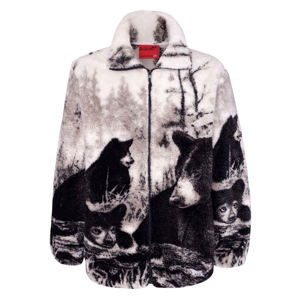 Black Mountain Black Bears Plush Fleece Jacket Adult (Sm 3x)