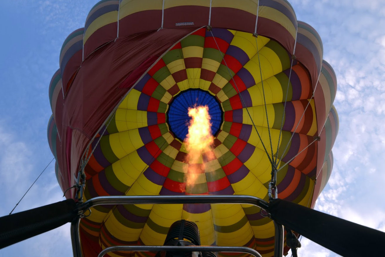 Hot air balloons in Temecula float in the sky Fleet Science Center