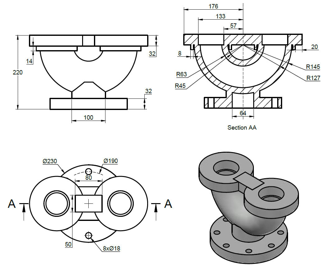 Autocad 2d Mechanical Drawing Tutorial Image to u