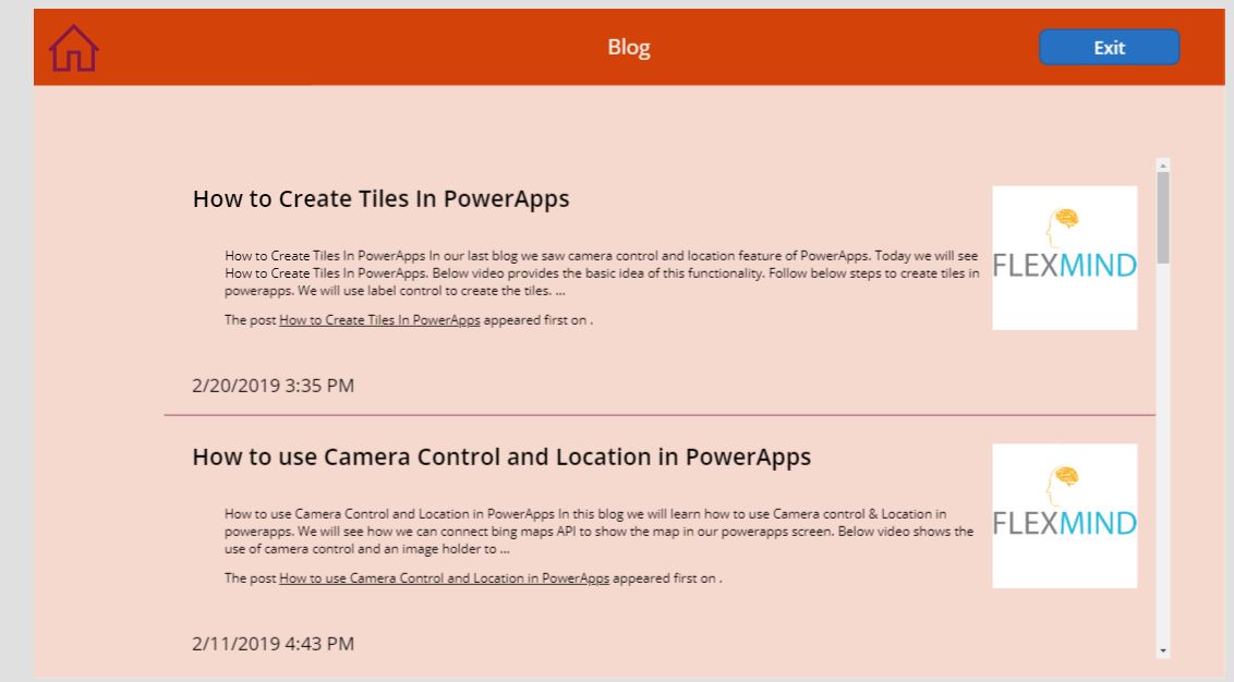 How to show RSS feed in PowerApps and create RSS data connection