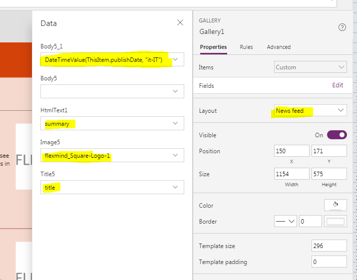 How to show RSS feed in PowerApps and create RSS data connection